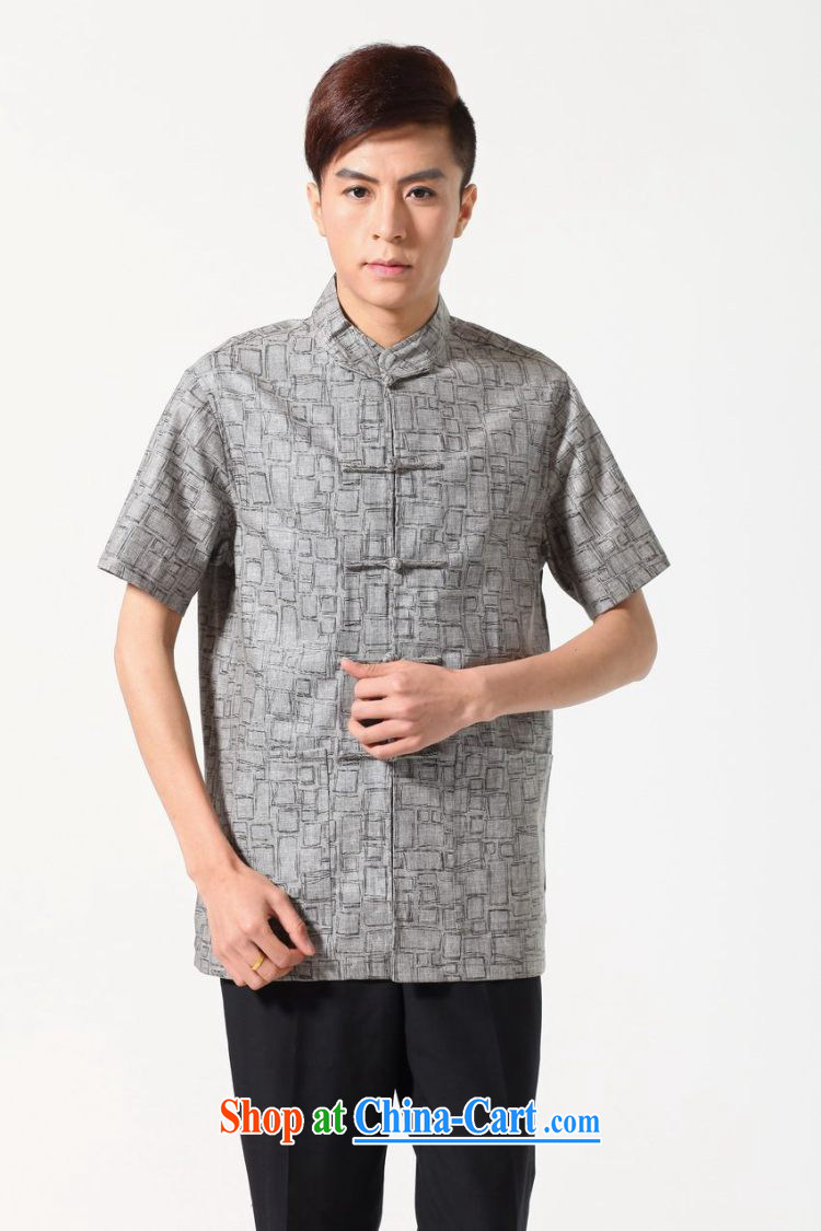 Floor is floor middle-aged men's new summer new short-sleeved Chinese Chinese improved smock men, cotton for the short-sleeved shirt M 0054 white XXXL pictures, price, brand platters! Elections are good character, the national distribution, so why buy now enjoy more preferential! Health