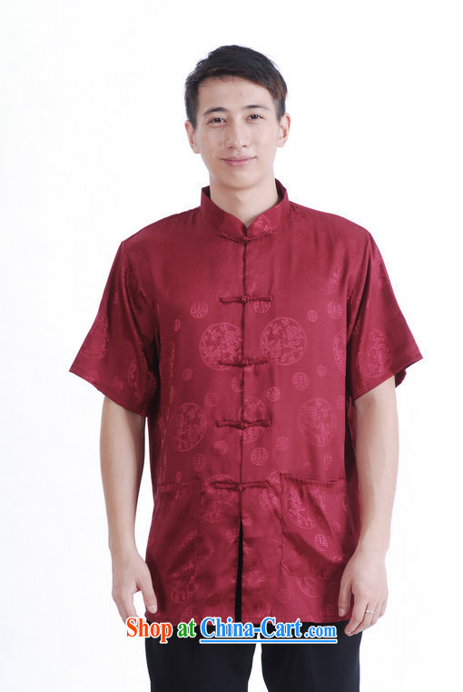 Floor is floor middle-aged father with new summer men, led the charge-back short-sleeved Chinese improved the code Chinese shirt and burgundy XXXL pictures, price, brand platters! Elections are good character, the national distribution, so why buy now enjoy more preferential! Health