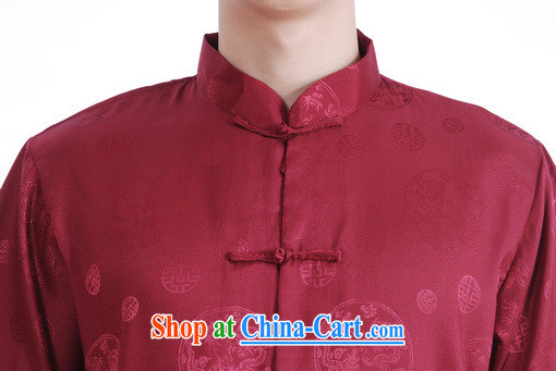 Floor is floor middle-aged father with new summer men, led the charge-back short-sleeved Chinese improved the code Chinese shirt and burgundy XXXL pictures, price, brand platters! Elections are good character, the national distribution, so why buy now enjoy more preferential! Health