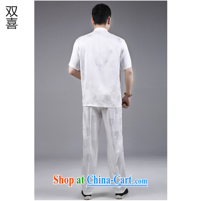 Men's Tang replace Kit 2015 short-sleeved men's China wind national service, older Chinese Kit Tang in older men and short sleeve with white 185, the Tony Blair (AICAROLINA), shopping on the Internet