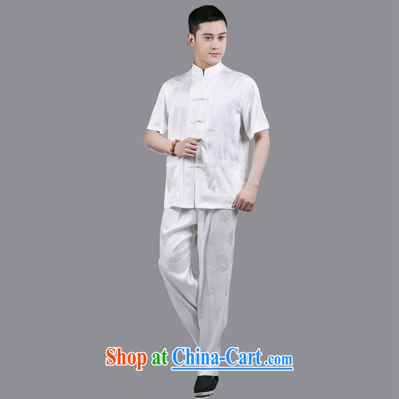 Men's Tang replace Kit 2015 short-sleeved men's China wind national service, older Chinese Kit Tang in older men and short sleeve with white 185, the Tony Blair (AICAROLINA), shopping on the Internet