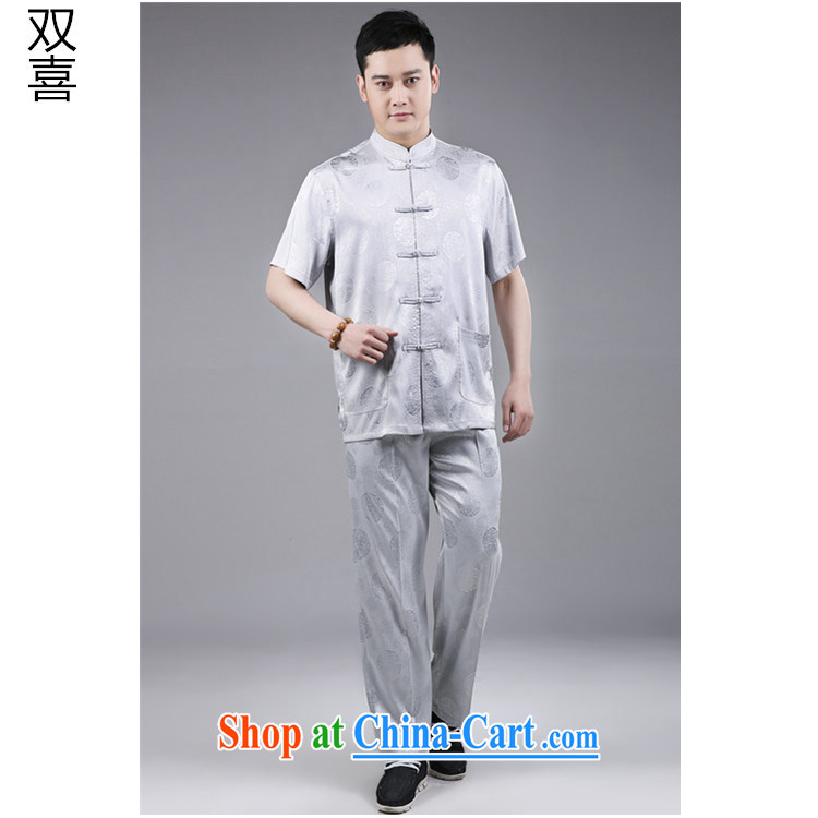 Tang is the 2015 men's package national costume Tang replace older package men and white Chinese silk summer short sleeve with light gray 185 pictures, price, brand platters! Elections are good character, the national distribution, so why buy now enjoy more preferential! Health