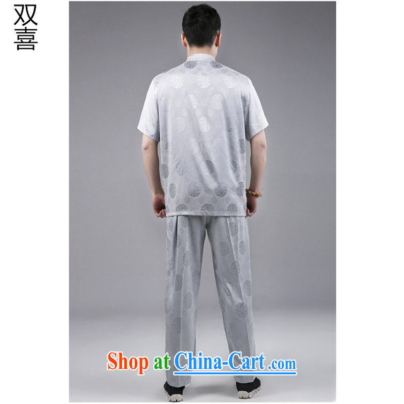 Tang is the 2015 men's package national costumes Tang replace older package men and white Chinese silk summer short sleeve with light gray 185, the Tony Blair (AICAROLINA), shopping on the Internet