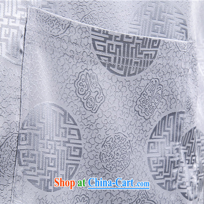 Summer short set in 2015, Chinese wind-back national service short-sleeve kit, older Chinese Kit light gray 185, the (AICAROLINA), shopping on the Internet