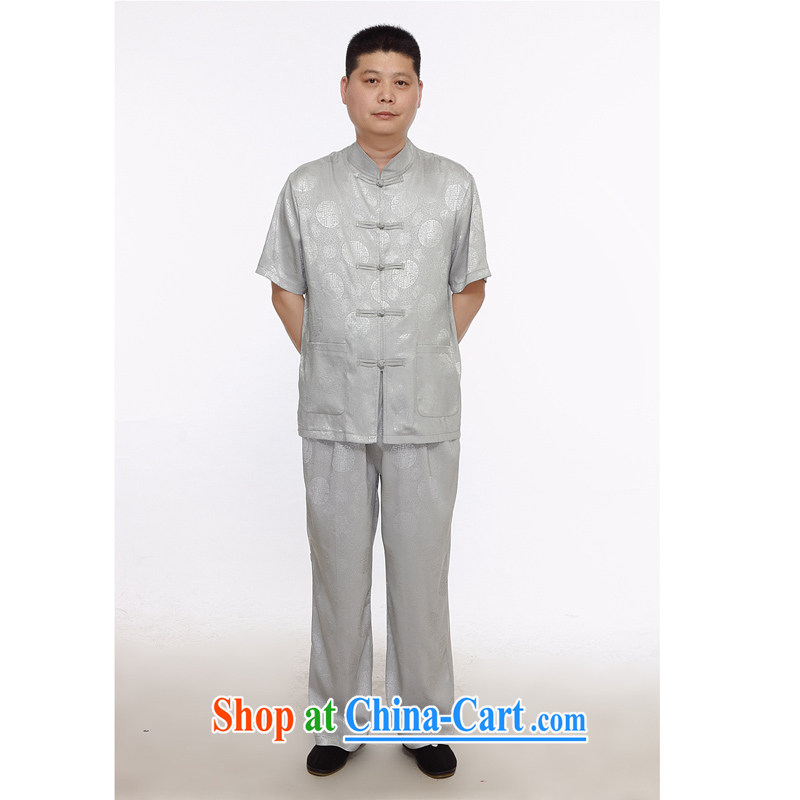 The chestnut Mouse middle-aged and older Chinese men and older persons summer With Grandpa men short sleeve with Ethnic Wind father with gray 175/2 XL, the chestnut mouse (JINLISHU), shopping on the Internet