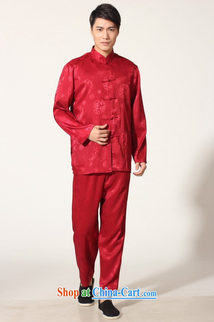 Jing An older Chinese men and spring and summer, for silk long-sleeved Kit Chinese men kung fu Kit Tai Chi uniforms M 0050 - C wine red M (100 - 120 ) jack pictures, price, brand platters! Elections are good character, the national distribution, so why buy now enjoy more preferential! Health