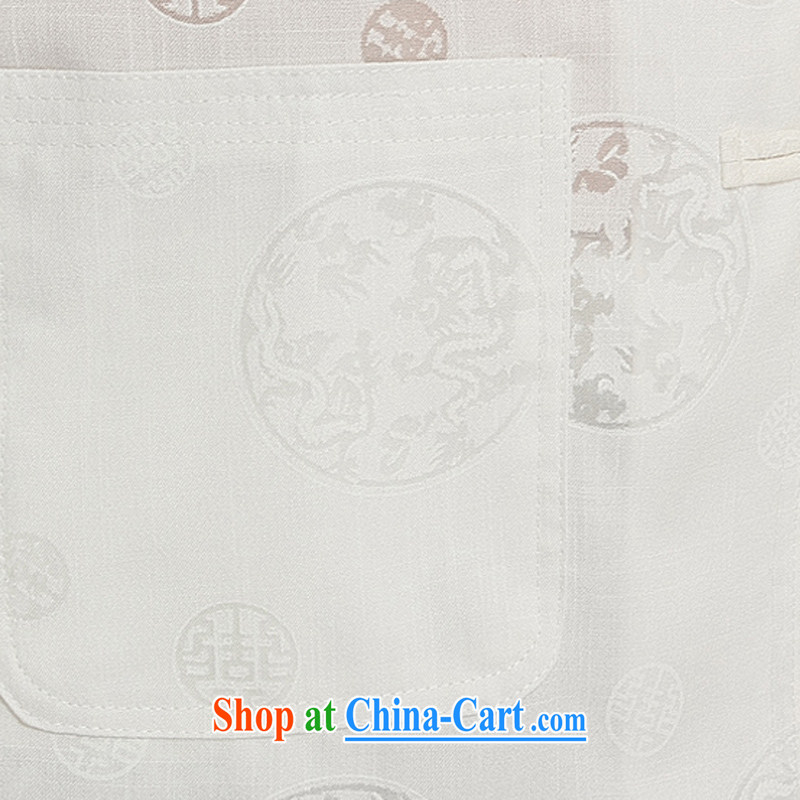 Men's short-sleeved Tang mounted units the Commission included in the kit Older ethnic Han-chinese summer smock male and linen clothes round nylon case with white 175/2 XL, the chestnut mouse (JINLISHU), shopping on the Internet