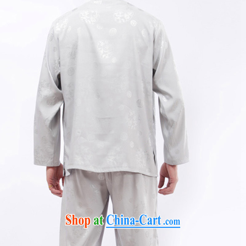 New thin long-sleeved Chinese men and the Nylon case with Chinese style of Kung Fu Tai Chi T-shirts in serving older men and the Nylon case with National wind long-sleeved Chinese, for kung fu T-shirt Kit white M/170, and mobile phone line (gesaxing), and