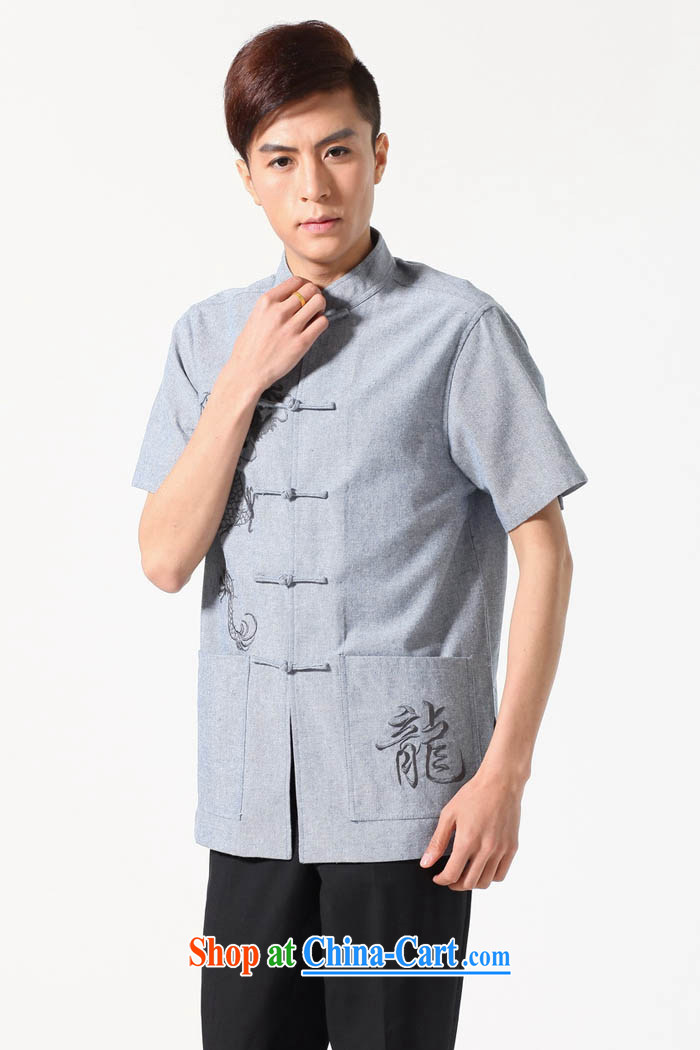 Ko Yo vines into colorful 2015 men's summer cotton Ma-tie, collar, in older men and the Tang is a short-sleeved men's national dress casual Tang replace M 0052 light gray XXXL pictures, price, brand platters! Elections are good character, the national distribution, so why buy now enjoy more preferential! Health