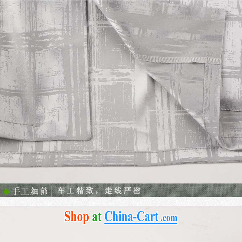new, genuine male Chinese short-sleeve T-shirt, older Chinese, short-sleeved Chinese clothes Chinese Wind and refined the detained men striped short-sleeve T-shirt gray XXXL/190, and mobile phone line (gesaxing), and, on-line shopping