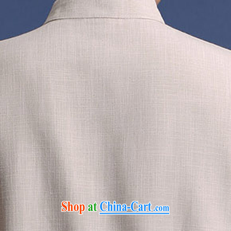 High quality cotton mA short-sleeved Chinese shirt Solid Color men, older men's leisure in the short-sleeved Chinese summer T-shirt new cotton the Chinese short-sleeve T-shirt m yellow XXXL/190, and mobile phone line (gesaxing), and on-line shopping