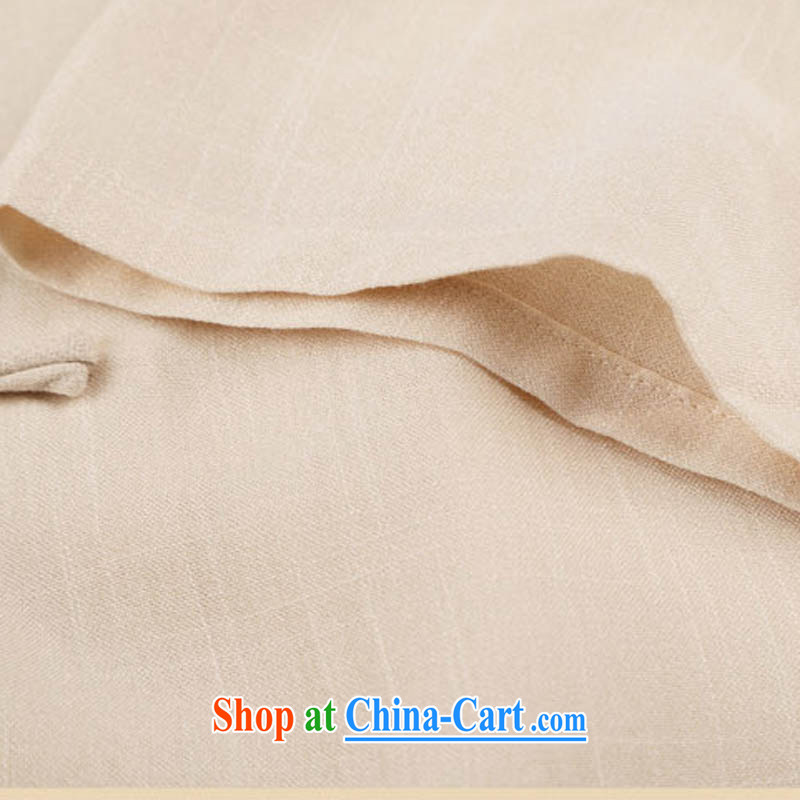 Summer is Chinese wind men's solid-colored linen short-sleeve kit, older men's summer Chinese, for half sleeve male Chinese Ethnic Wind-tie linen package white L/175, and mobile phone line (gesaxing), and, on-line shopping