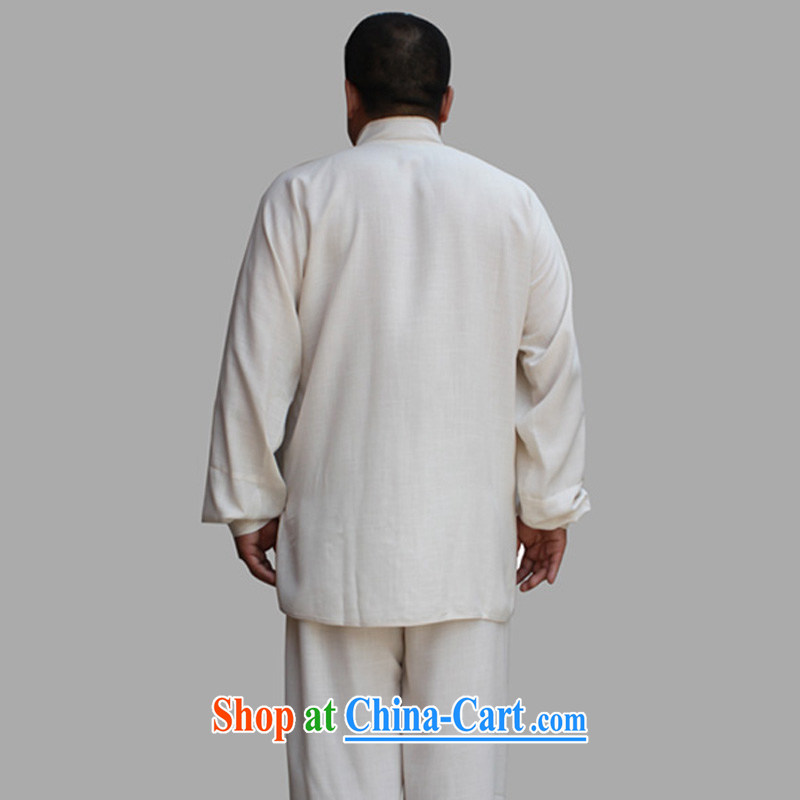This figure skating pavilion, older men's new summer Ethnic Wind Tang is very casual Tai Chi Kit Dad jogging kit, for the charge-back the code martial arts Kit beige cotton the Commission 4 XL, Charlene this pavilion, and shopping on the Internet