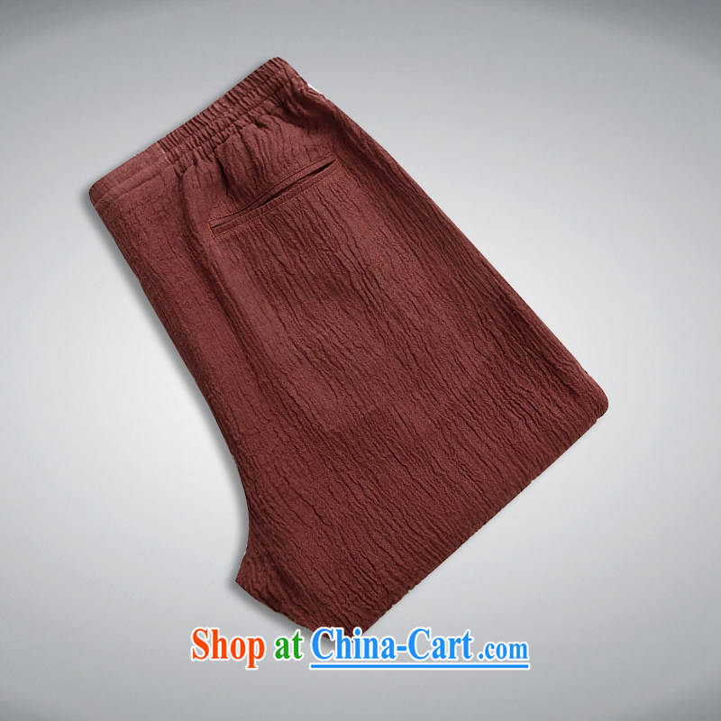 Sureyou men's trousers 15 new men and upscale linens washable 100% pants men's trousers Elasticated waist trend of deep-red 190, the British Mr Rafael Hui (sureyou), online shopping