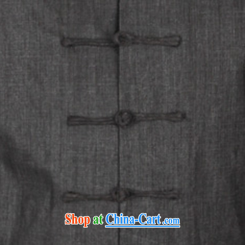 and mobile phone line China wind Chinese men's cotton long-sleeved T-shirt the commission men, served the Commission cotton long-sleeved relaxed and comfortable men's large, solid-colored long-sleeved T-shirt multi-color optional dark gray XXXL/190, and m