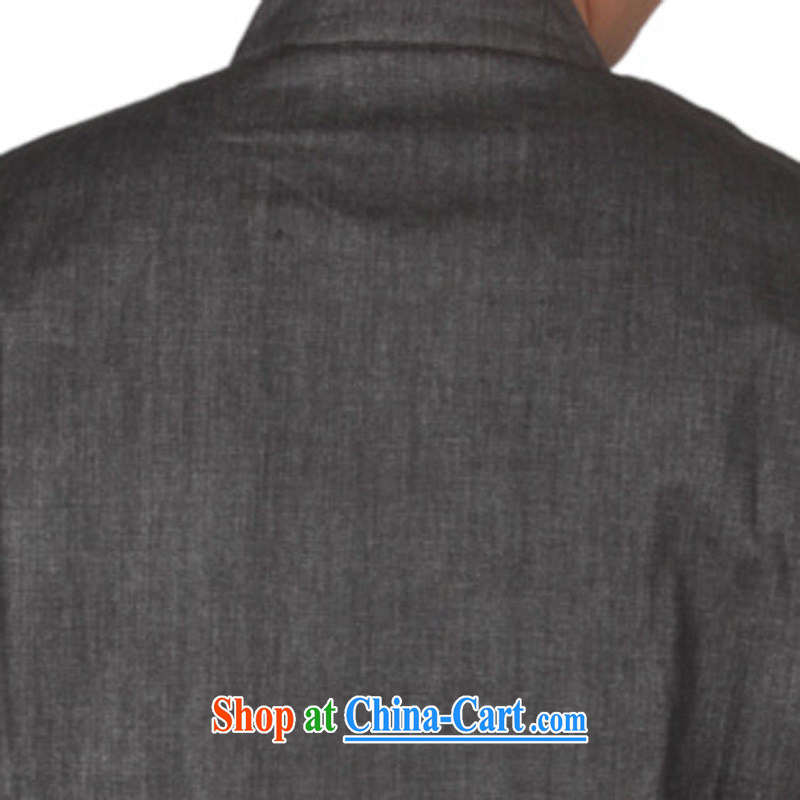 and mobile phone line China wind Chinese men's cotton long-sleeved T-shirt the commission men, served the Commission cotton long-sleeved relaxed and comfortable men's large, solid-colored long-sleeved T-shirt multi-color optional dark gray XXXL/190, and m