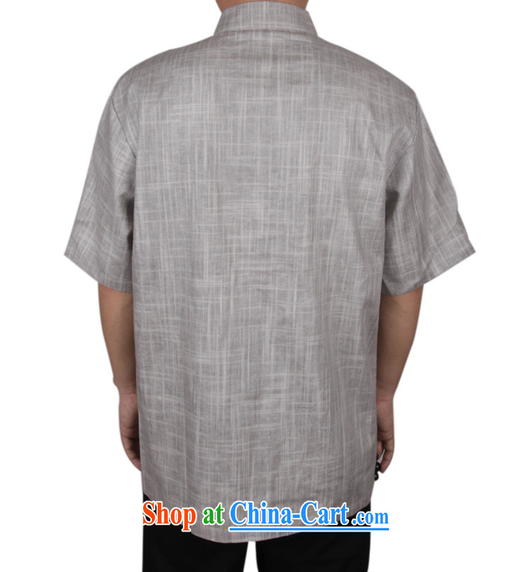 and mobile phone line new middle-aged and older Chinese men and summer Chinese cotton Ma short-sleeved Chinese T-shirt men's linen muslin Chinese Han-men and light gray XL/180 pictures, price, brand platters! Elections are good character, the national distribution, so why buy now enjoy more preferential! Health