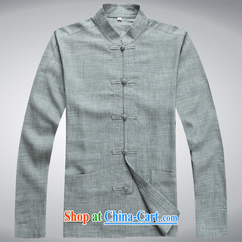 Hi concentric autumn and winter, Tang with long-sleeved Kit stylish lounge Chinese men and Chinese Kit linen wash Tang with Blueish gray' a set of included pants XXXL, concentric, shopping on the Internet