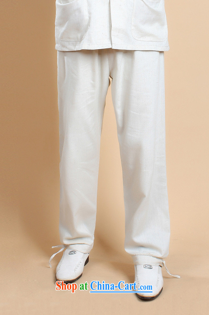 Take the 2014 new stylish summer, older father with men's cotton the solid color retro Chinese lanterns trousers - 3 white XXXL pictures, price, brand platters! Elections are good character, the national distribution, so why buy now enjoy more preferential! Health
