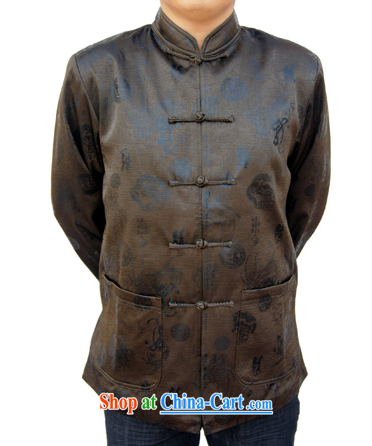 Sureyou Ying Shi, genuine male New Men's casual male Chinese, for Chinese dragon-lung field pattern jacket 1063, dark brown 190 pictures, price, brand platters! Elections are good character, the national distribution, so why buy now enjoy more preferential! Health