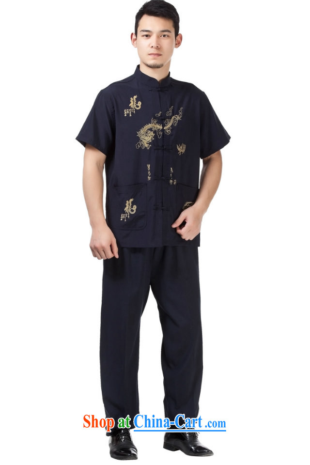 Yan Shu in older men and Ethnic Wind Tang with 15 new short-sleeve kit, for the charge-back embroidered dragon kung fu with Father morning exercise clothing - cotton Dragon beige short-sleeved 43 pictures, price, brand platters! Elections are good character, the national distribution, so why buy now enjoy more preferential! Health