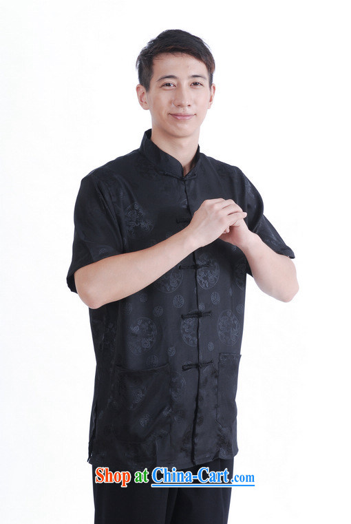 And Jing Ge older Chinese men and summer Chinese improved Chinese men's short-sleeved larger male black XXXL pictures, price, brand platters! Elections are good character, the national distribution, so why buy now enjoy more preferential! Health