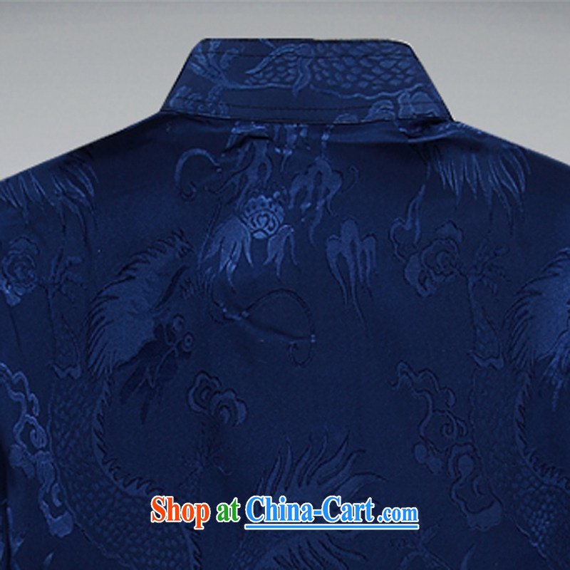 Hi concentric elderly fall and winter men's thin cotton long-sleeved Chinese men and replace old clothing Tang in older men and Tang with dark blue XXXL, concentricity, and shopping on the Internet