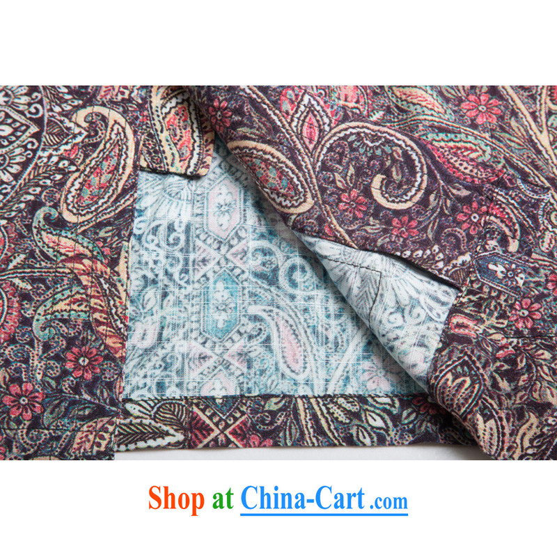 Summer is from older men and casual, short-sleeved stamp duty cotton Chinese men and summer cotton the Chinese short-sleeved Chinese wind stamp duty cotton mA short-sleeved Chinese T-shirt turquoise XXXL/190, and mobile phone line (gesaxing), and, on-line