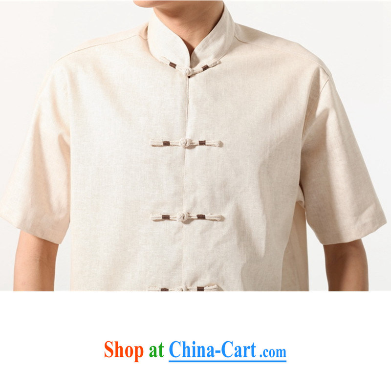 In accordance with the situation in summer 2015 trendy new products, old father with the stamp duty for short-sleeved Chinese shirt LGD/M 0051 #beige 3XL, in accordance with the situation, and, shopping on the Internet