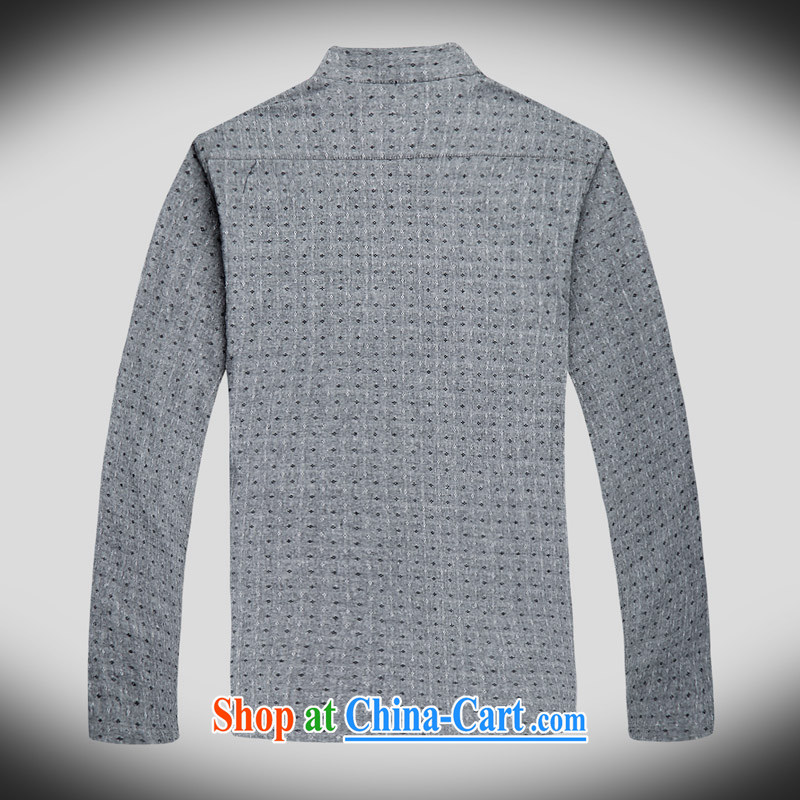 Spring and Autumn and long-sleeved light rain, men's cotton the Tang with Chinese Wind and stylish cotton the Chinese men's long-sleeved spring loaded Chinese, for Han-casual male Chinese long-sleeved T-shirt gray XXXL/190, and mobile phone line (gesaxing