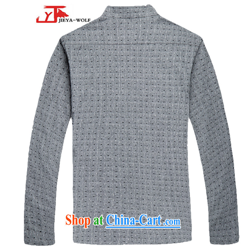 Jack And Jacob - Wolf JIEYA - WOLF tang on men's Spring and Autumn and long-sleeved shirt men Tang with stylish spring cotton stars, 165 Gray/S, JIEYA - WOLF, shopping on the Internet