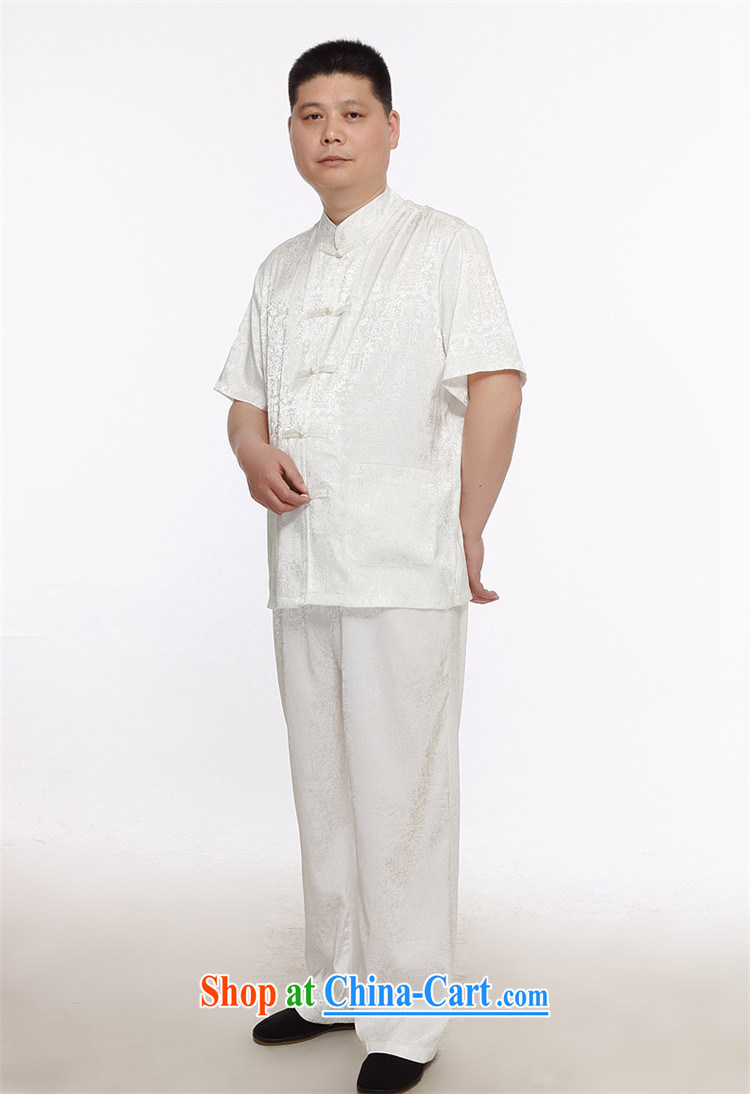 The more people (YIRENDUOGE) Older Tang load package and short sleeve with Chinese national wind-tie men Tang replace kit kit M white XXXL pictures, price, brand platters! Elections are good character, the national distribution, so why buy now enjoy more preferential! Health