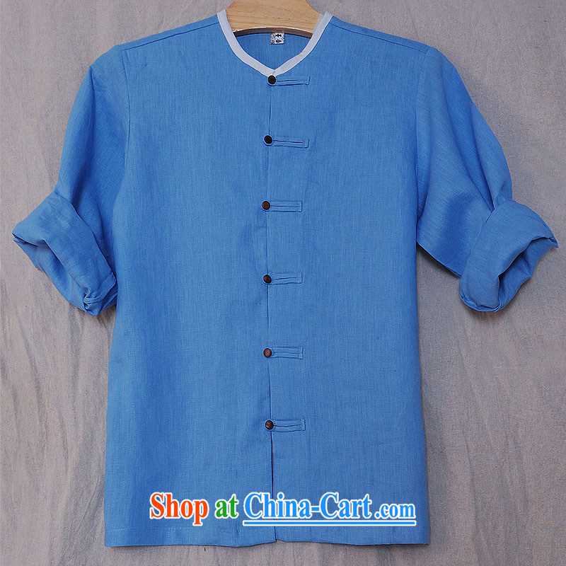 elections the Qin weaving -- Design China wind men's casual plain linen national characteristics and 8831 light blue XXL/jumbo, the Qin, shopping on the Internet