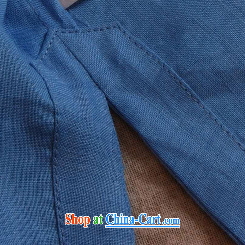 elections the Qin weaving -- Design China wind men's casual plain linen national characteristics and 8831 light blue XXL/jumbo, the Qin, shopping on the Internet