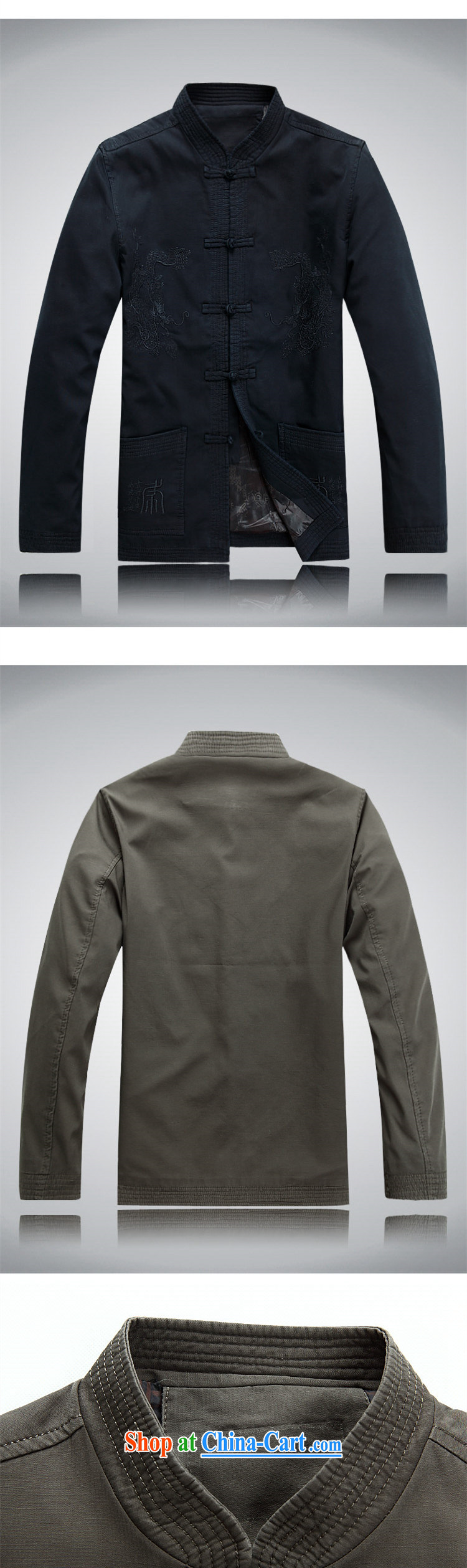 Top Luxury cotton jacket Tang Replace T-shirt 2014 autumn and winter, older men's jackets National wind-tie long-sleeved Chinese men and sand wash cotton gray green XXXL/190 pictures, price, brand platters! Elections are good character, the national distribution, so why buy now enjoy more preferential! Health