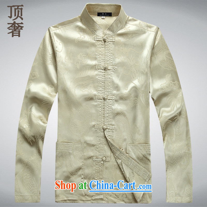 Top Luxury men Tang replace Kit 2014 long-sleeved sweater, T-shirt, long-sleeved Kit Chinese silk-tie China wind Chinese men and 2039, beige kit M/165, with the top luxury, shopping on the Internet