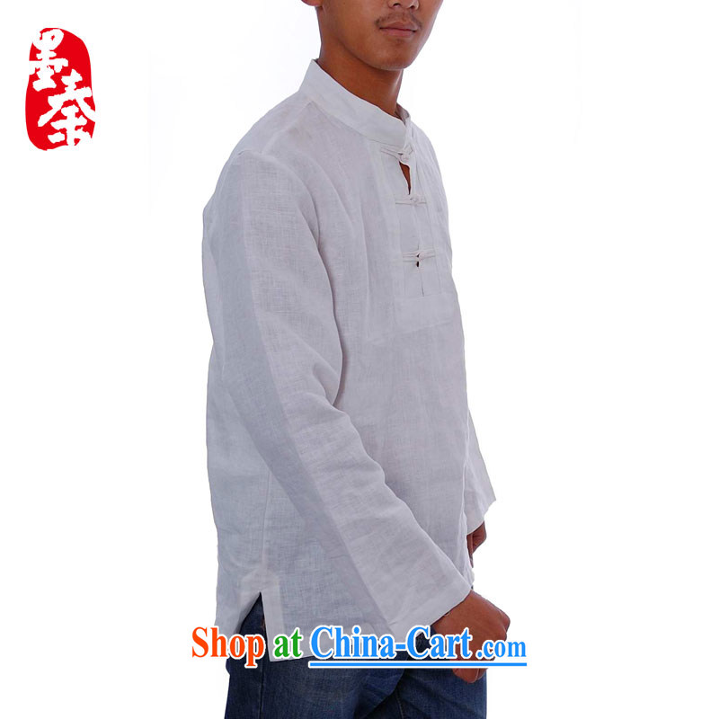 elections the Qin weaving -- the collar flap ethnic wind characteristics for the long-sleeved men's shirts white XXL/Jumbo, the Qin, shopping on the Internet