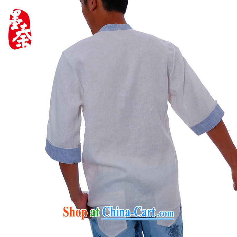 elections the Qin weaving Chinese wind stylish plain linen 5 cuffs and white XXL/Jumbo, the Qin, shopping on the Internet