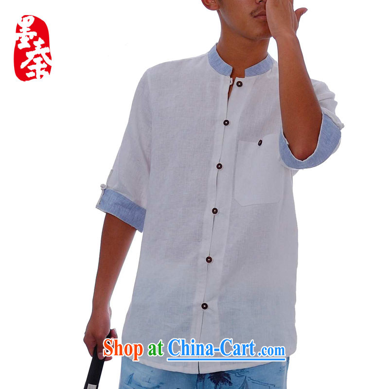 elections the Qin weaving Chinese wind stylish plain linen 5 cuffs and white XXL/Jumbo, the Qin, shopping on the Internet