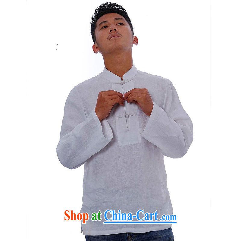 elections the Qin weaving -- not the central/the collar flap, snap-plain linen china wind leisure men's 8661 white XXL/Jumbo, the Qin, and online shopping