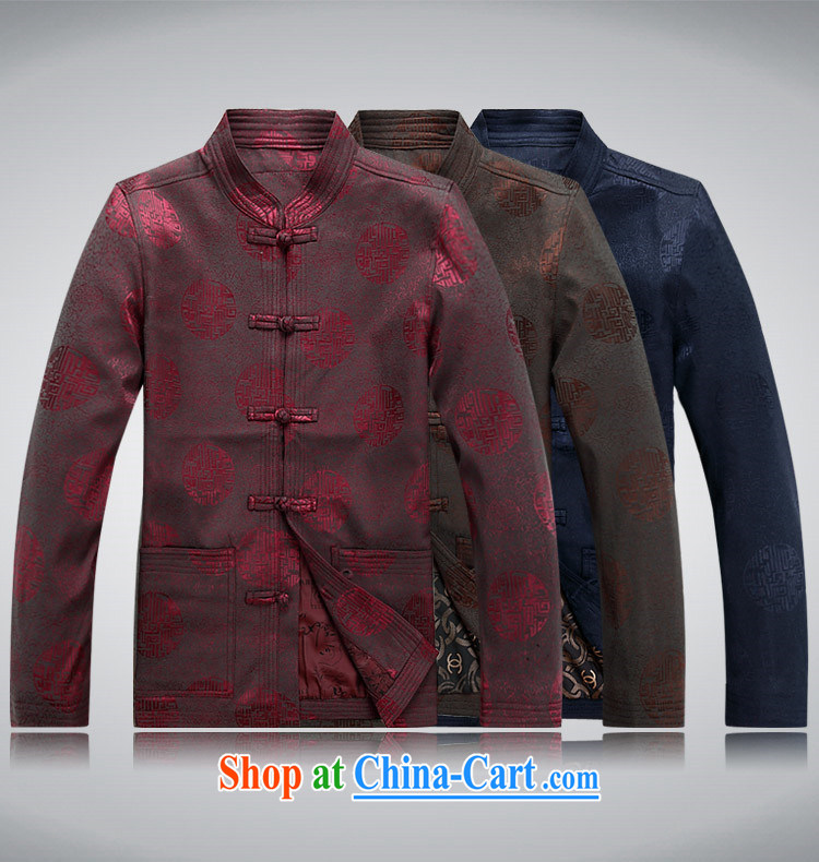 Men, older Chinese national costume spring and fall long-sleeved cotton Chinese men's long-sleeved Chinese brown M pictures, price, brand platters! Elections are good character, the national distribution, so why buy now enjoy more preferential! Health