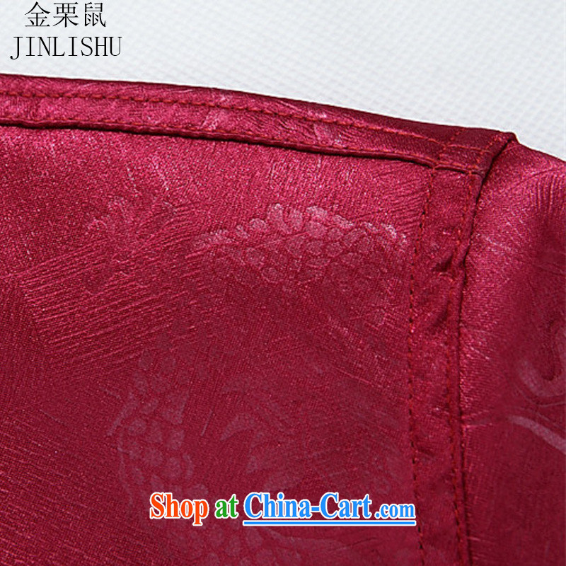 The chestnut mouse classic middle-aged and older men and the Chinese long-sleeved T-shirt men's jackets Chinese Disc fall arrest load the code Tang jackets men's red 175, the chestnut mouse (JINLISHU), shopping on the Internet