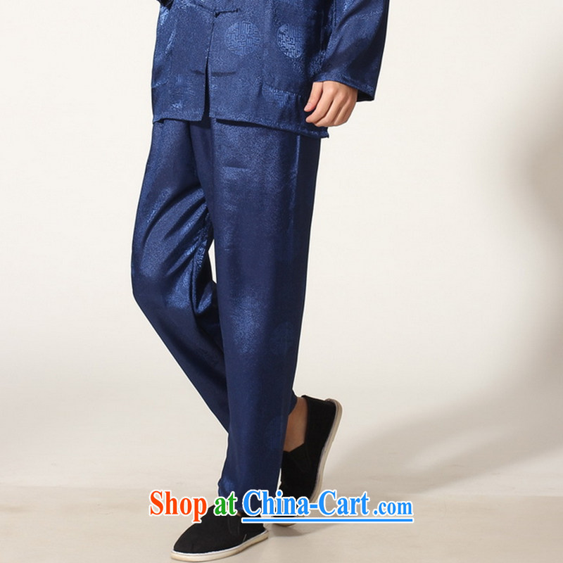 Take the 2014 autumn and winter, the Chinese men's Chinese damask on long-sleeved T-shirt Tai Chi uniforms kung fu Kit male - B Cheong Wa Dae on XXXL, figure, and, on-line shopping