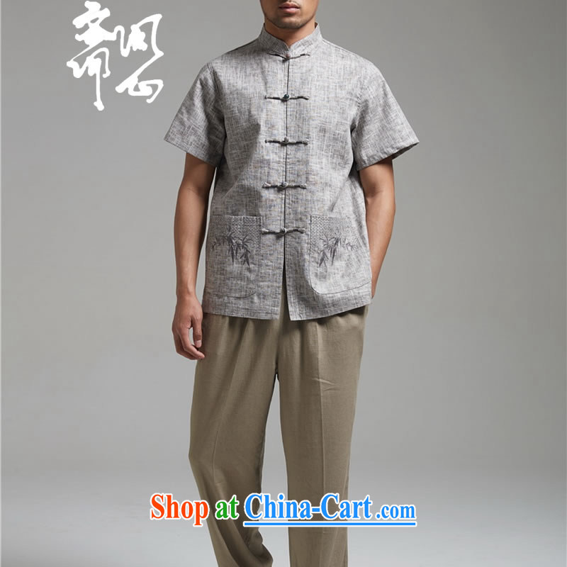Ask a vegetarian (and, as soon as possible for the charge-back linen Chinese embroidery t-shirt with short sleeves WXZ 1455 gray XXXXL, ask a vegetarian, shopping on the Internet