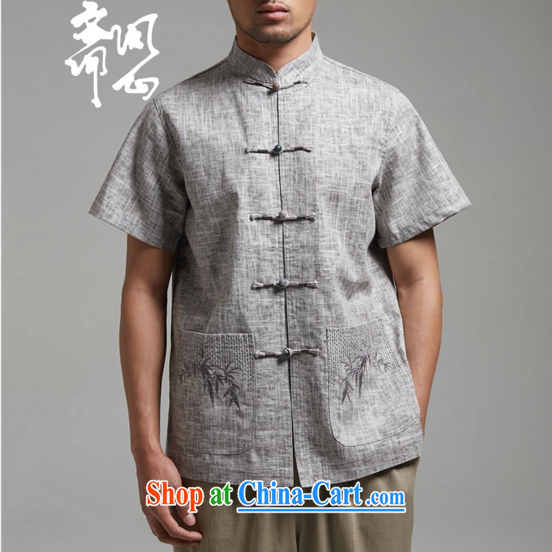Ask a vegetarian (and, as soon as possible for the charge-back linen Chinese embroidery t-shirt with short sleeves WXZ 1455 gray XXXXL, ask a vegetarian, shopping on the Internet