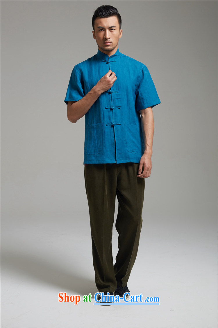 Ask a vegetarian (the Health men summer new ramie Chinese-tie shirt breathable T-shirt 1436 Peacock Blue XXXL 190 pictures, price, brand platters! Elections are good character, the national distribution, so why buy now enjoy more preferential! Health