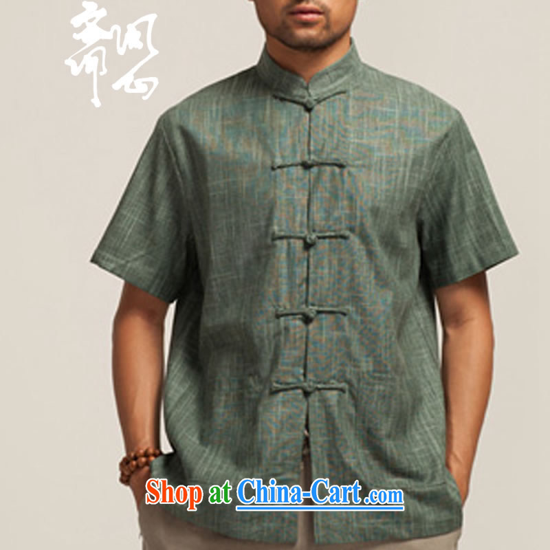 q heart Id al-Fitr (the health of spring, new products, for relaxed atmosphere short-sleeved short-sleeved Chinese WXZ 1432 army green XXXL, ask heart ID al-Fitr, shopping on the Internet