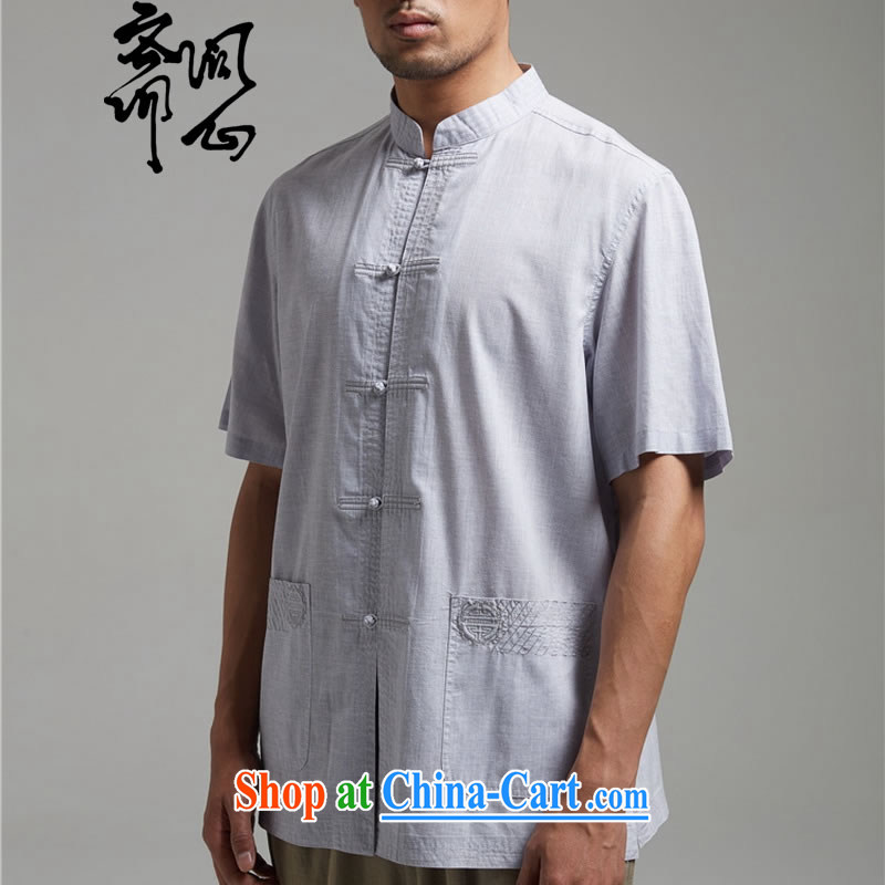 q heart Id al-Fitr (the health of spring loaded new units, the Commission for shirt-tie embroidery Chinese T-shirt WXZ 1428 light gray XXXL, ask a vegetarian, shopping on the Internet