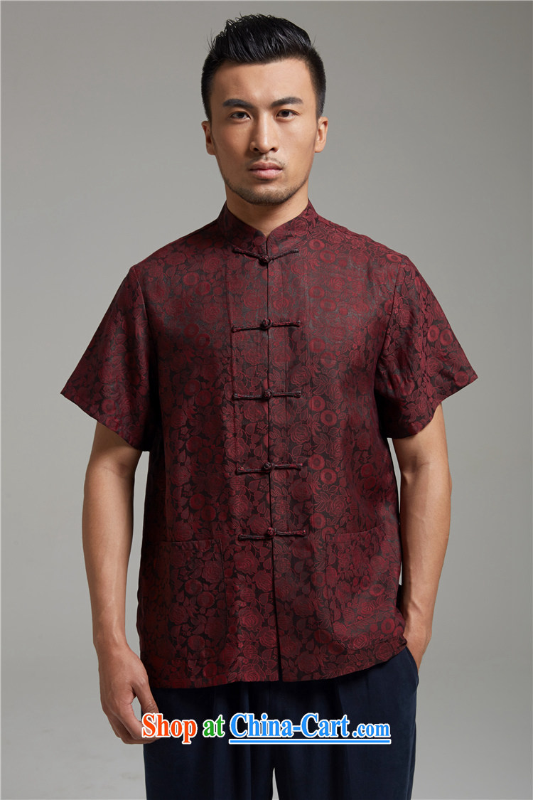 Ask a vegetarian (and as soon as possible with the new summer products, for Hong Kong cloud yarn dark shading short-sleeved Chinese silk shirt 1426 wine red XXXXL pictures, price, brand platters! Elections are good character, the national distribution, so why buy now enjoy more preferential! Health