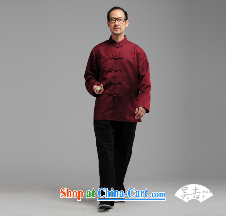 Ho Chi-chiu is new, older men's long-sleeved-buckle Tang fitted T-shirt father Father the Chinese national costumes black 4XL pictures, price, brand platters! Elections are good character, the national distribution, so why buy now enjoy more preferential! Health